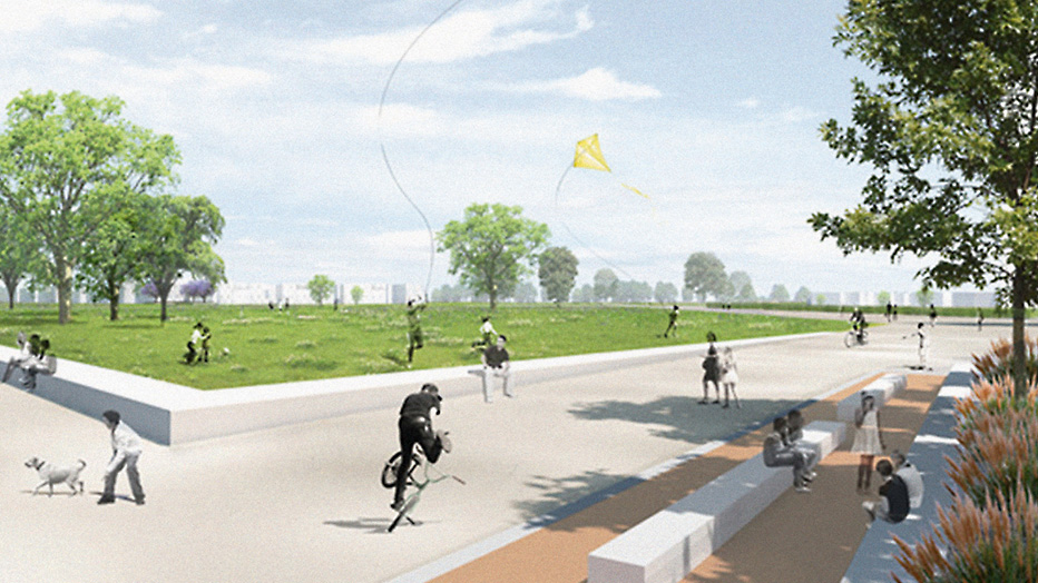 Grafik neue Grünfläche © pesch partner architekten stadtplaner GmbH mit Glück Landschaftsarchitektur Grafik neue Grünfläche © pesch partner architekten stadtplaner GmbH mit Glück Landschaftsarchitektur