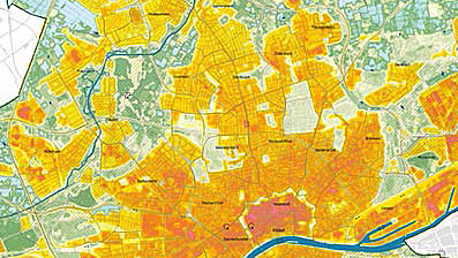 Ausschnitt Klimaplanatlas Stadt Frankfurt von 2016 Ausschnitt Klimaplanatlas Stadt Frankfurt von 2016