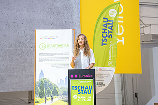 Preisverleihung STADTRADELN 2025, Tina Zapf-Rodríguez, Dezernentin für Klima, Umwelt und Frauen © Stadt Frankfurt, Foto: Eckhard Krumpholz